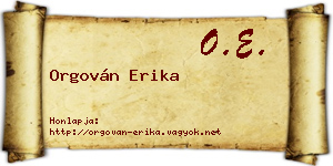 Orgován Erika névjegykártya
