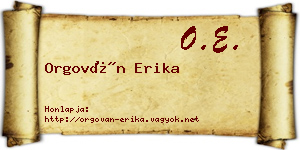 Orgován Erika névjegykártya
